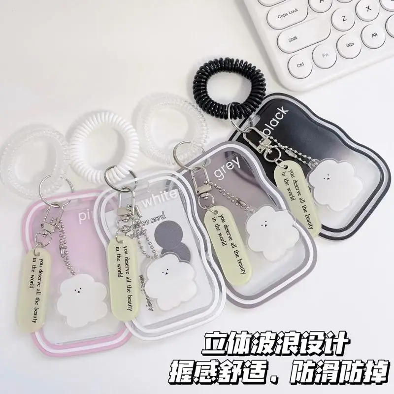 Portafoto INS Cloud Portacarte in acrilico trasparente con custodia per carte portachiavi Custodia per foto Carta per autobus Protezione per foto per studenti