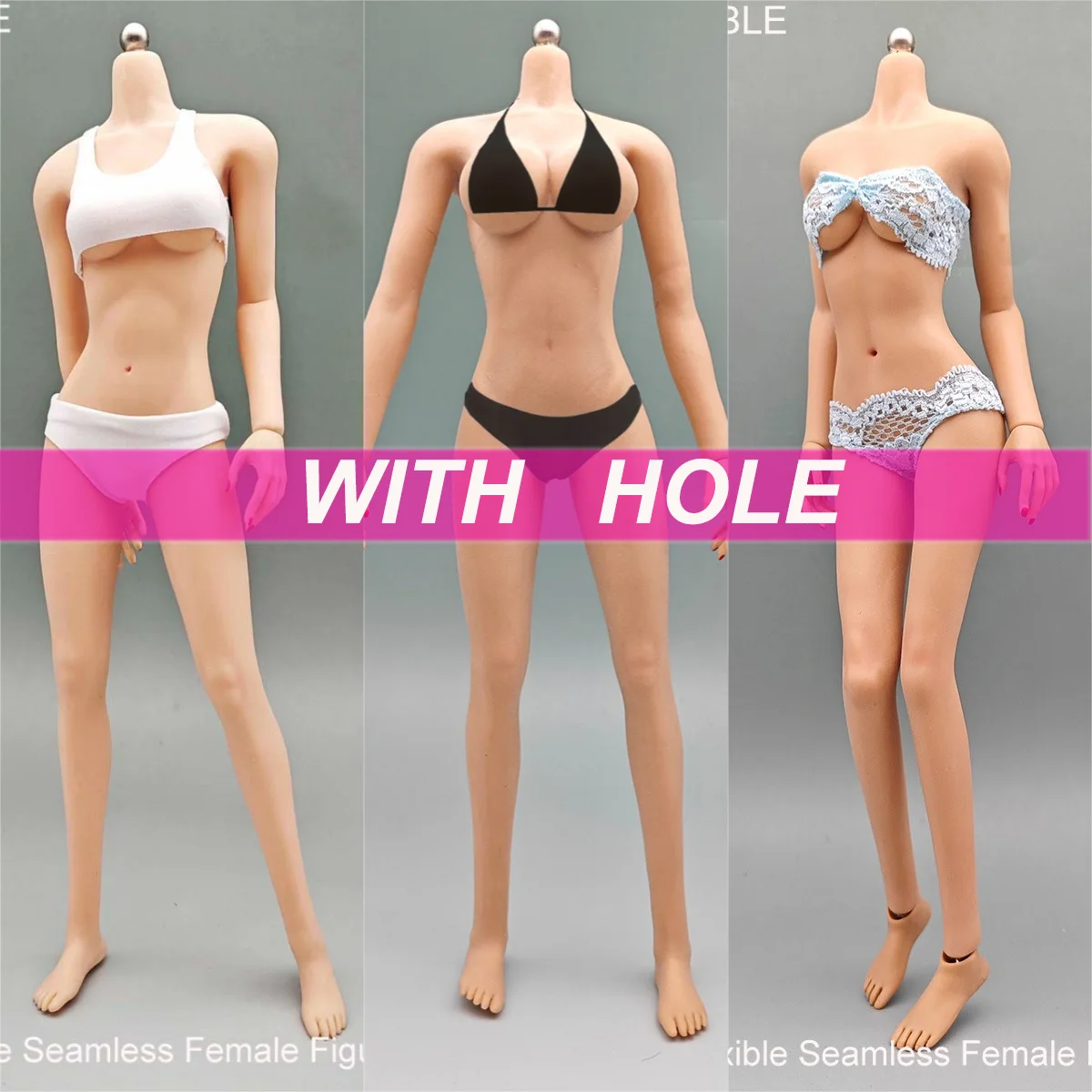 

12-дюймовая женская фигурка тела — бесшовные суставы, супергибкие варианты нескольких бюстов (маленькие/средние/большие) для скульптур головы 1/6