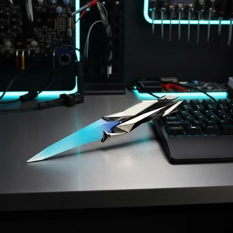 Tactical Shooter Butterfly Blade 3D Engraved Foldable Toy for Collector Cosplay Stage Performance