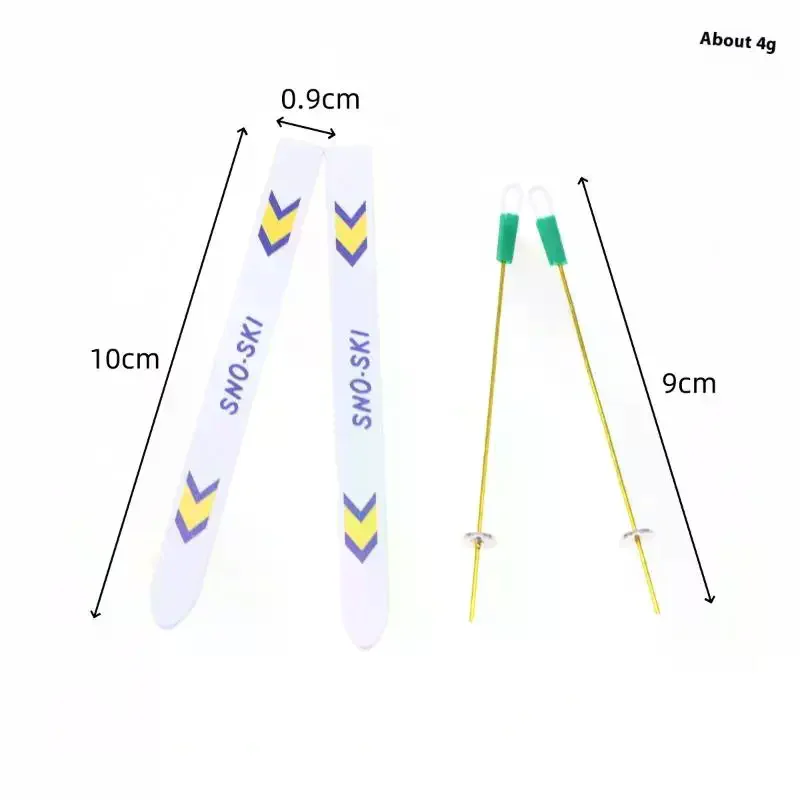 Planche de Ski Miniature en bois pour maison de poupée, 1 ensemble, décoration de scène de noël, accessoires de noël, jouets pour enfants, cadeau