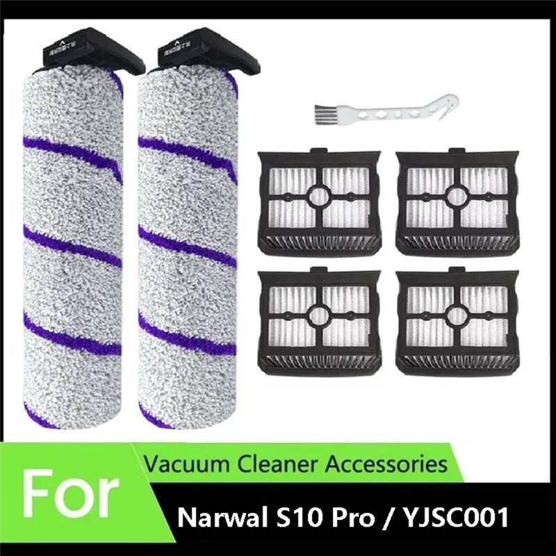 AT28-متوافق مع Narwal S10 Pro YJSC001 فرشاة دوارة فلتر Hepa قطع غيار المكنسة الكهربائية