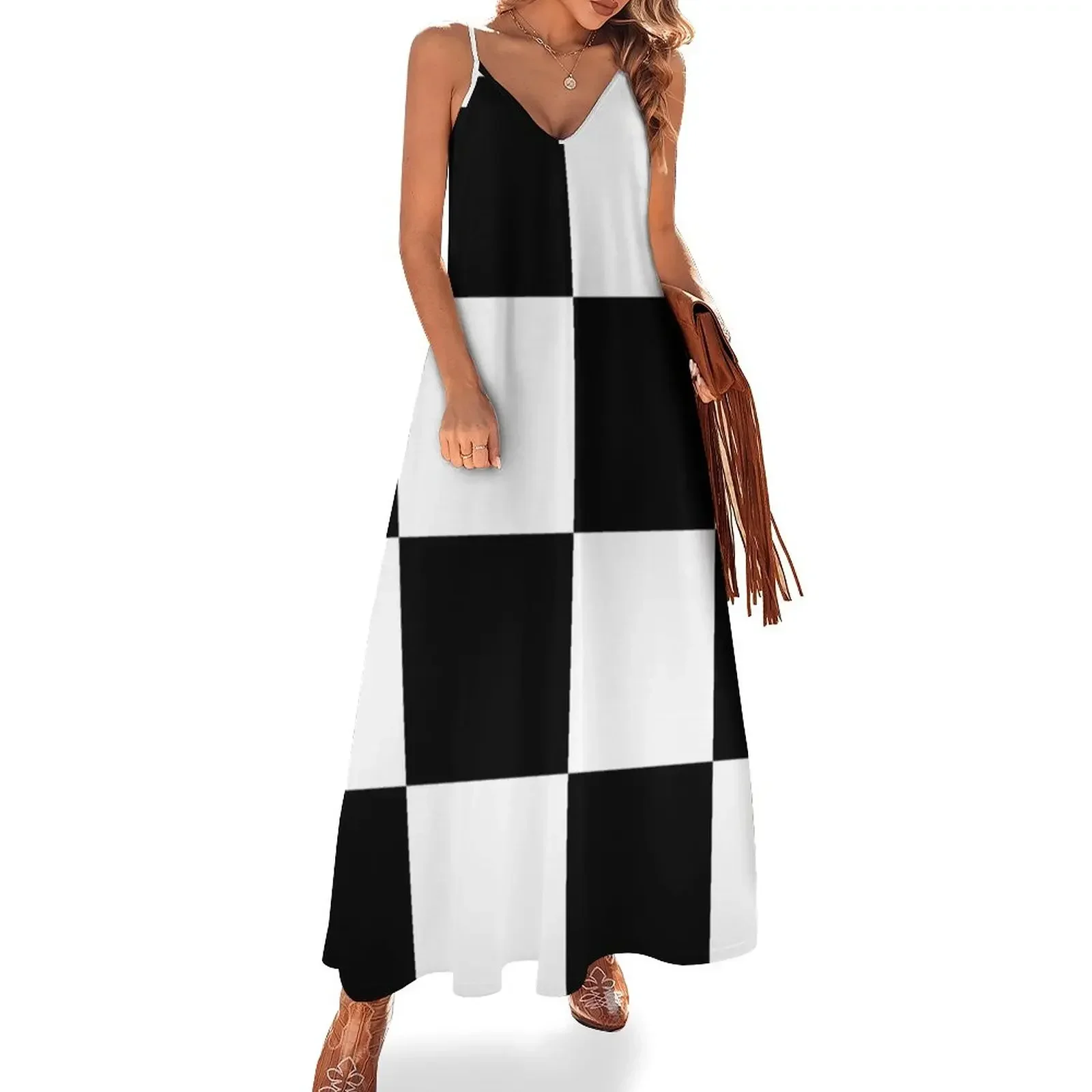 

Checkmate Sleeveless Dress Summer women's clothing elegant chic wedding evening dresses Dress