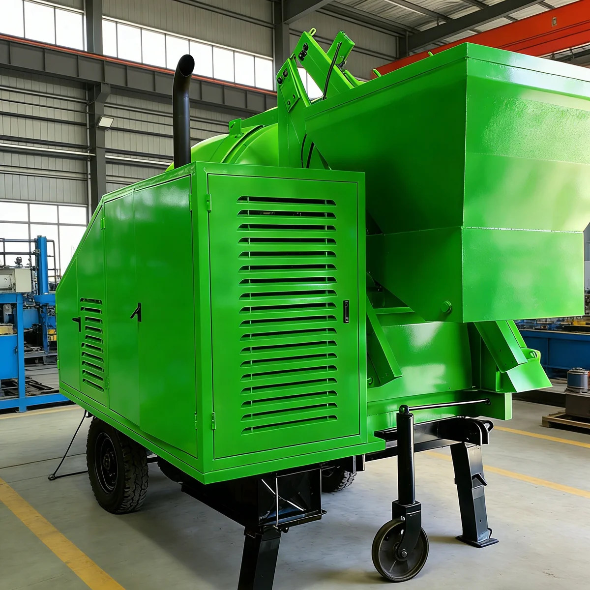Multifunctional Portable Cement Mixer Pump Diesel Driven Mini Concrete Drum Mixing Pump for Household Building Renovation