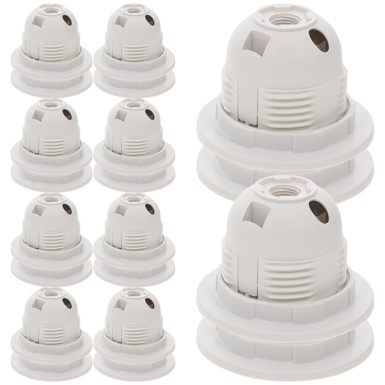 

10Pcs E27 Large Screw Base Lamp Holders Full Thread Plastic Socket Replacement for Table Lamp Chandelier Pendant Ceiling Floor