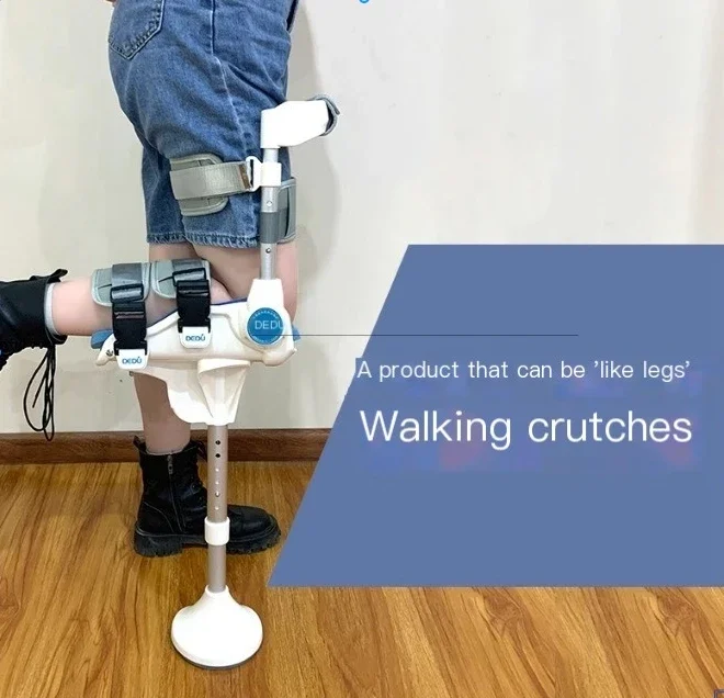 Hand Free Walking Aids Knee Crutch Walker Single-Leg Telescoping Assisted Walking Hands Free Crutch Leg Knee Mobility Support