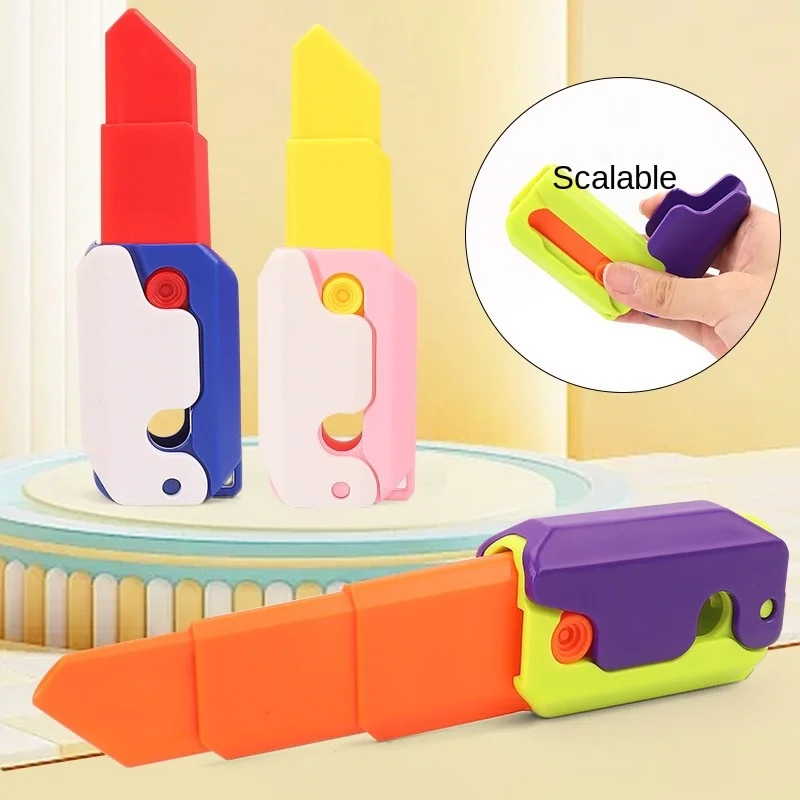 Cute decompression 3D gravity-defying retractable radish knife Netflix children's toys gifts