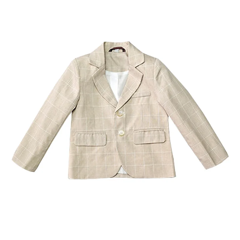 Children's Spring New British Style Plaid Little Suit Boys' Gentleman Piano Hosting Performance Costume Set