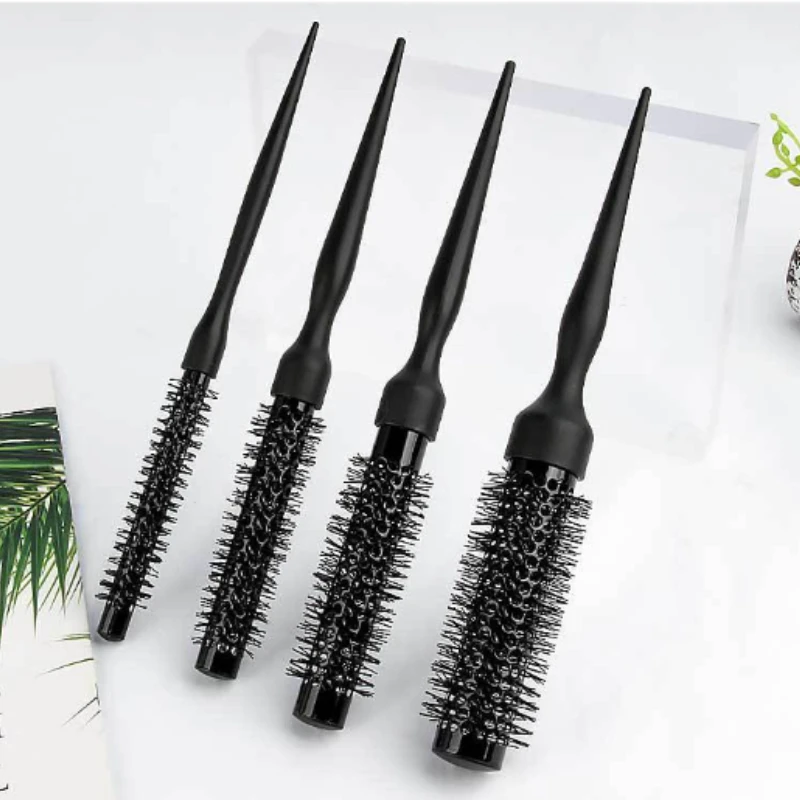 расческа 1pcs Black Curly Round Hair Comb Aluminum Tube Hair Brush Comb Professional Hairdresser Comb Salon Barber Styling Tool