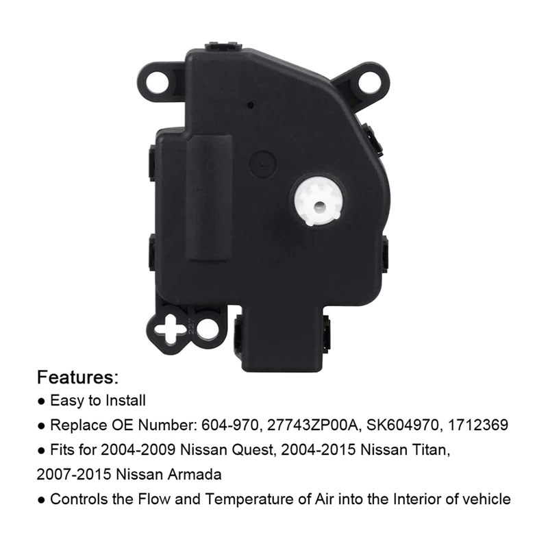 604-970,27743ZP00A HVAC Heater Blend Air Door Actuator For Nissan Quest Titan -Armada 04-15 / Infiniti QX56 04-10