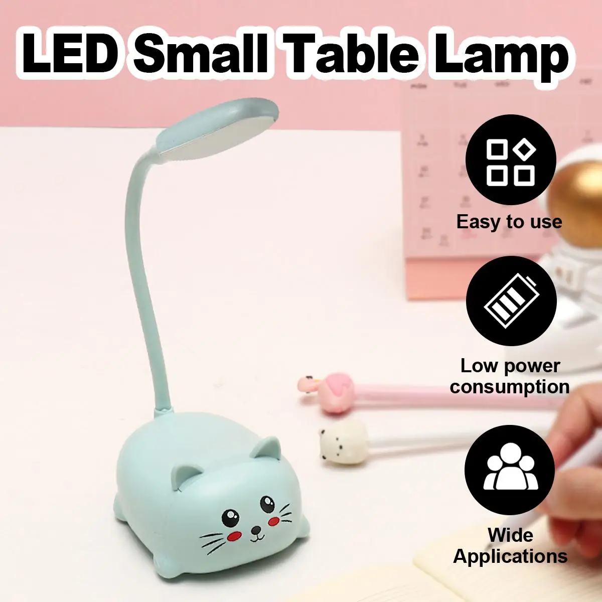 

Cat Night Light Flexible Table Lamp Book Foldable Mini Creative Cute Rechargable Reading Study Cartoon Tabls Eye Protecting Desk