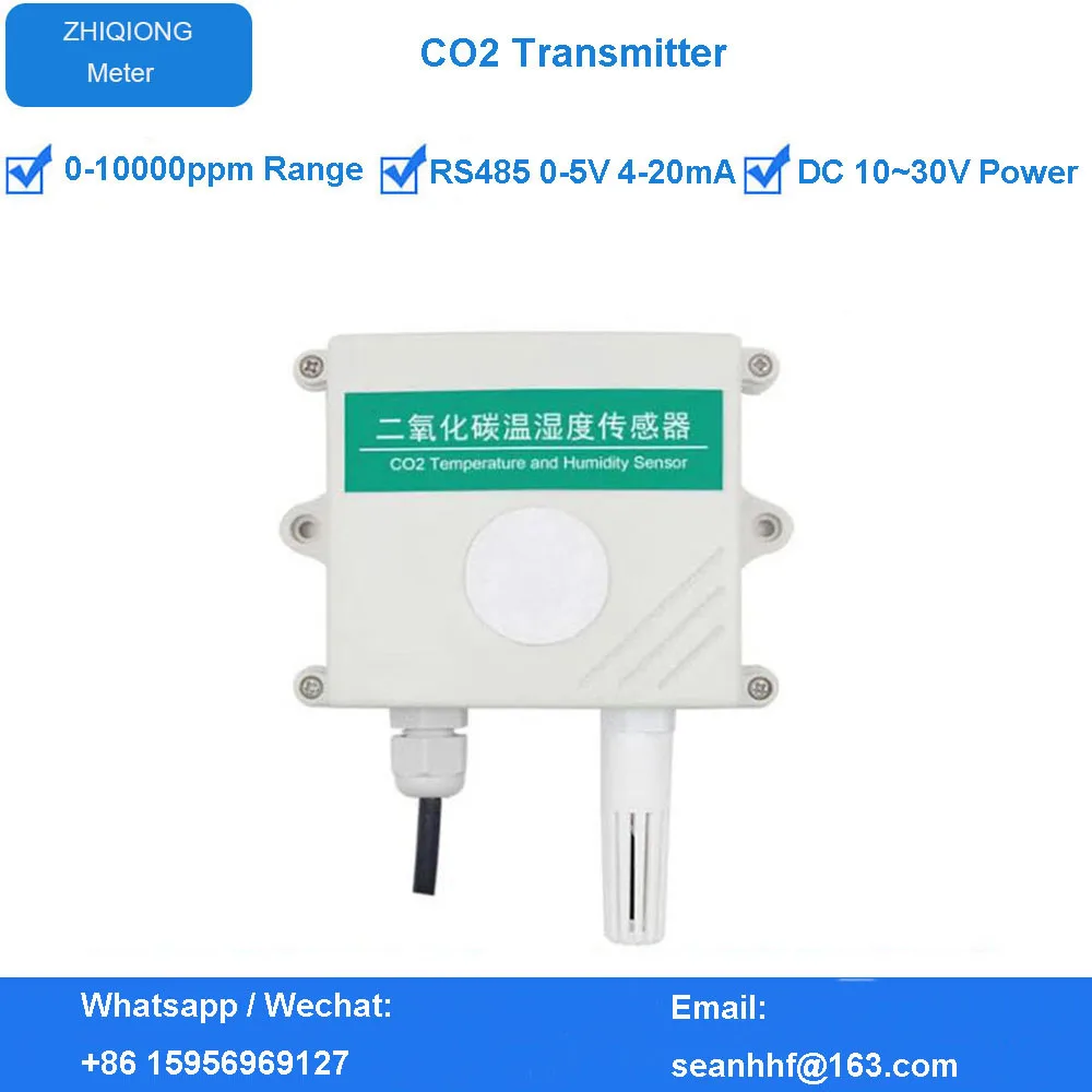 High Quality 2000/5000ppm/1%/3%/65% RS485 4-20mA Carbon Dioxide Meter CO2 Sensor Transmitter 4-20ma CO2 Transducer