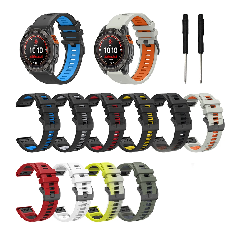 Silicone Watch Strap 26mm 22mm For QuickFit Garmin Band Fenix 8 7X 7 7S 6X 6 Pro 5 5X Epix 2 Forerunner 965 955 945 Instinct 2 image 6