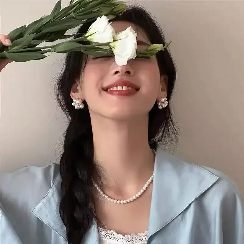 المتقدمة ثلاثي الأبعاد اللؤلؤ الأبيض الطبقات الأذن كليب الفرنسية الرجعية الأقراط، بسيطة المرأة التنقل مجوهرات اكسسوارات #2