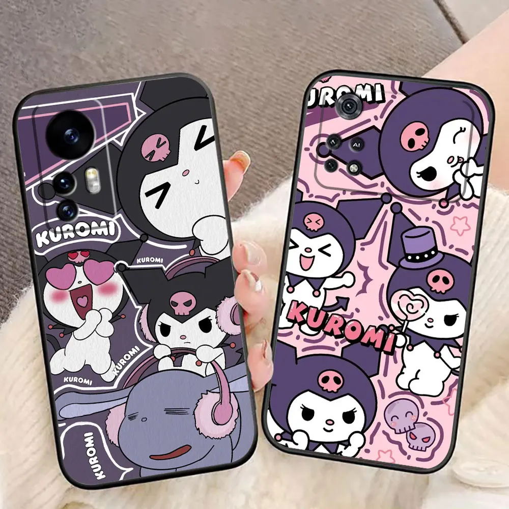 Cartoon Kawaii K-Kuromi Phone Case For Xiaomi 13 12 12T 11 11T 10T 9 LITE POCO F6 F5 F4 F3 M5 M4 M3 X5 X4 X3 GT Case Funda Shell