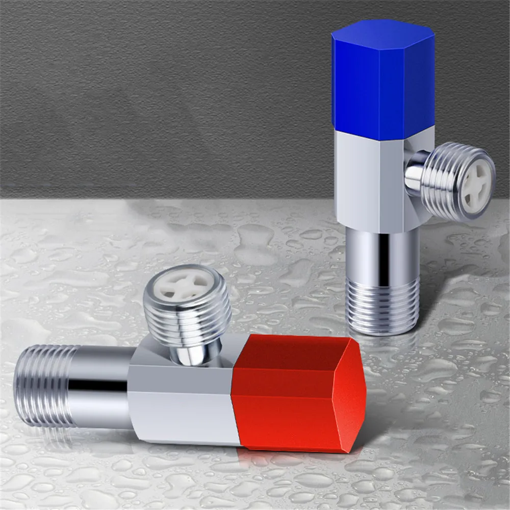 Brass Red Blue Angle Valve Hot Cold Water Valve Water Heater Faucet Filling Valve Toilet Threaded Bathroom Fittings