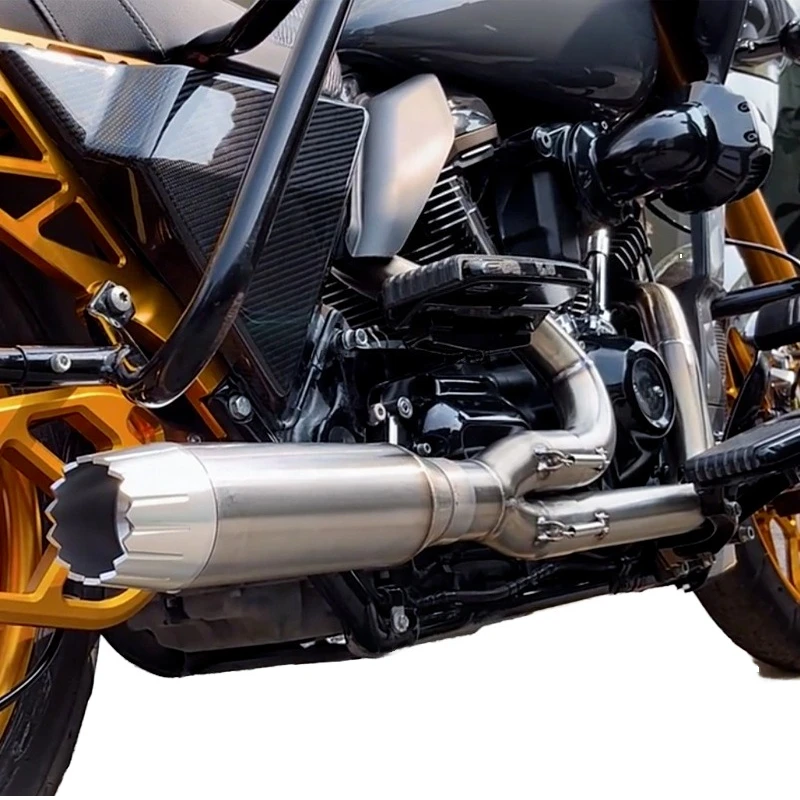 

2017-later HD Touring Motorcycle Exhaust System Size 2-into-1 Racing Stainless Steel Mufflers for Road Glide Street Glide