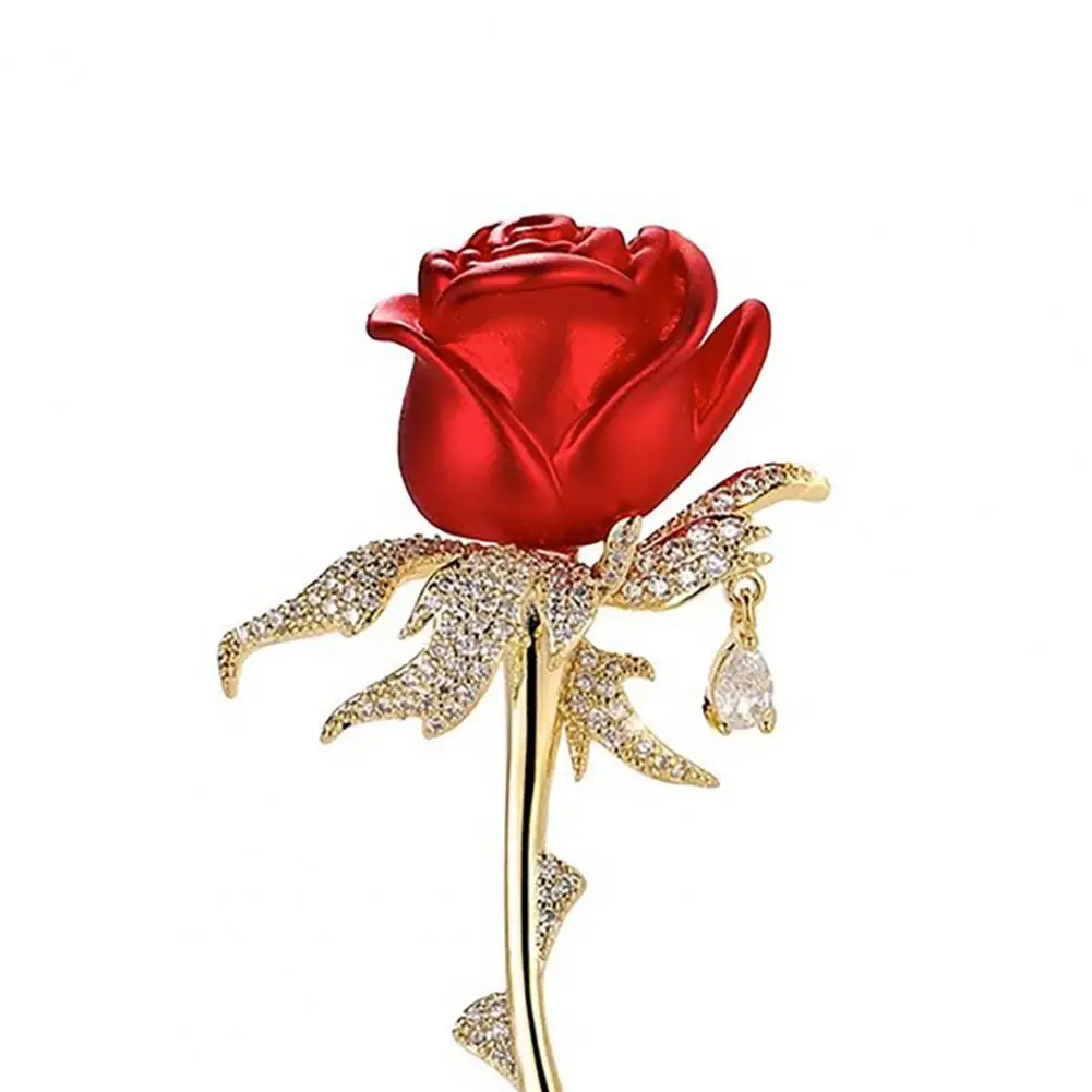 Alloy Brooch Durable Rose Brooch 3d Design Multi-functional Lapel Pin Durable Alloy Safety Pin for Suits Scarves Rose Gift
