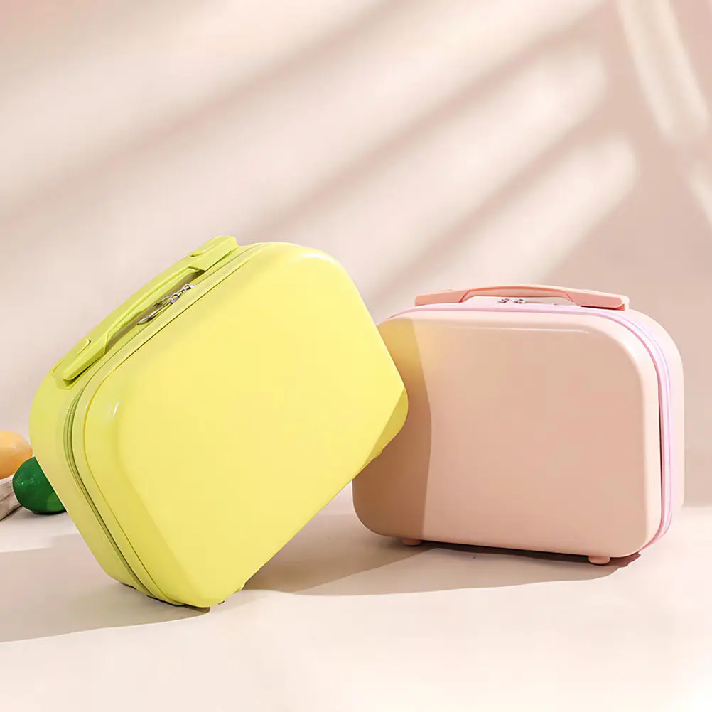 1Pcs Solid Color Portable Bag ABS Material Makeup Storage Case for Travel Outdoor Camping Trips Women Toiletry