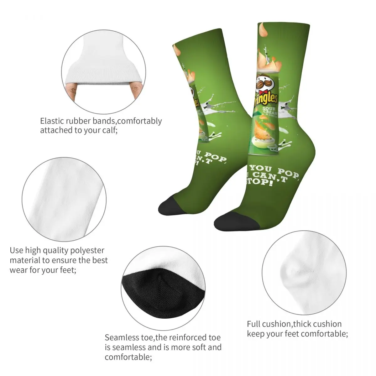 Pringles Chip Socken koreanische Strümpfe Männer atmungsaktive Rad socken Herbst Grafik rutsch feste Socken