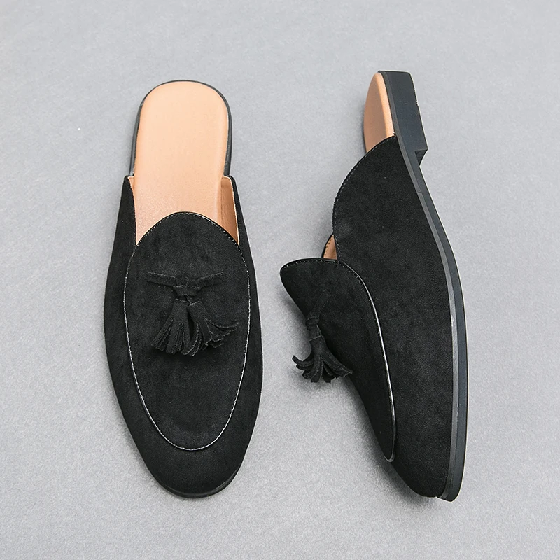 Men's Slippers Summer Baotou Half Slipper Fashion Casual Mules Slippers Luxury Designer Slip on Men's Loafers Chanclas De Hombre view 4