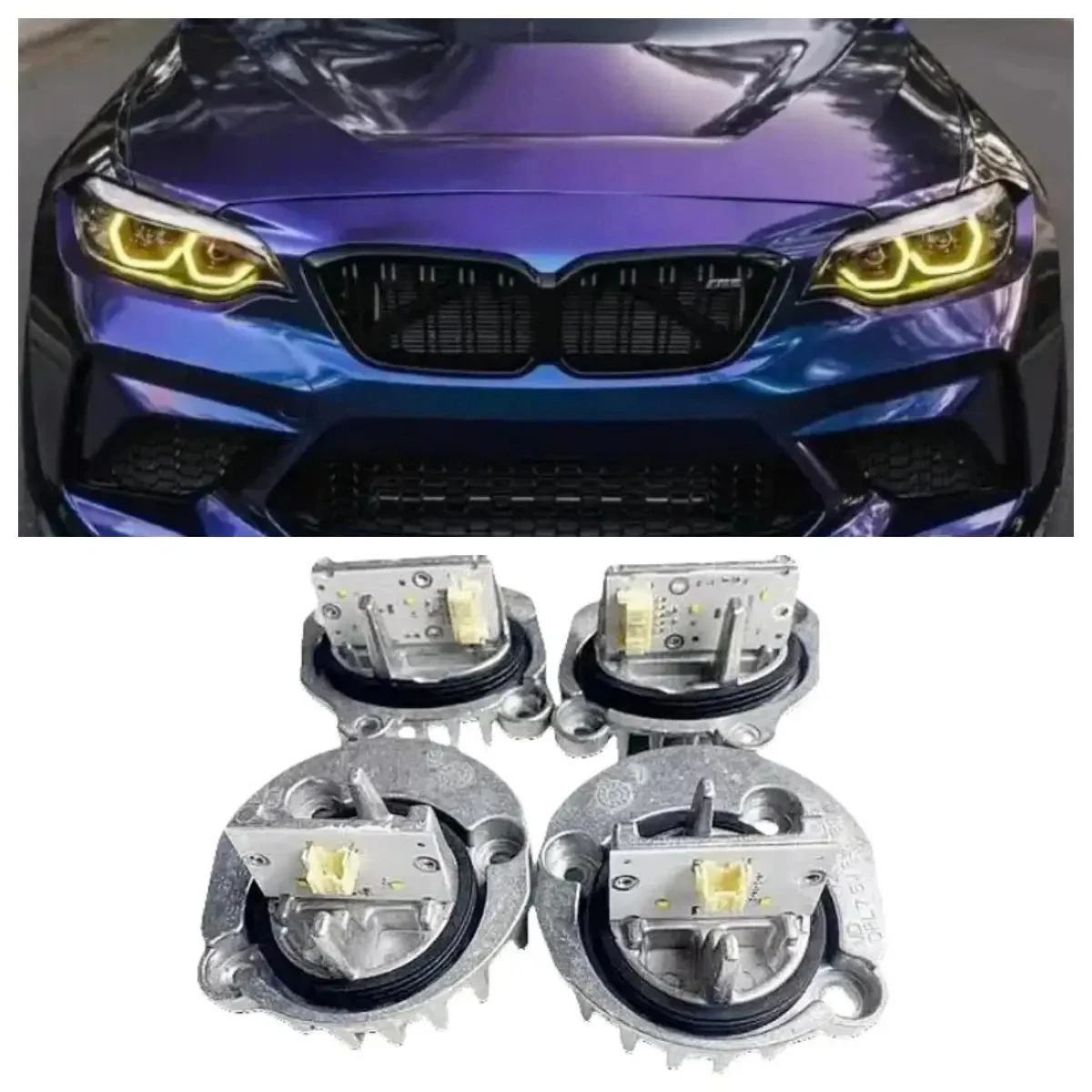 

Желтые ангельские глаза для BMW 2 серии F22 F87 F23 220i 228i M240i Xenon M2 LCI 2014-2021 гг., светодиодные фары DRL, дневные ходовые огни
