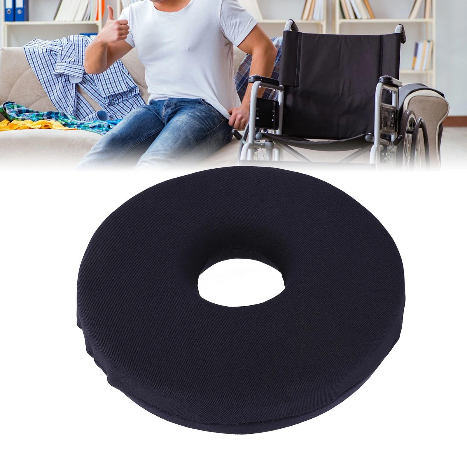 

Donut Pillow Bed Sore Decubitus Pain Relief Seat Cushion for Bedridden Patient Elderly Black 25cm Donut Seat Cushion