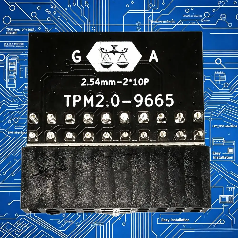 TPM 2.0 9665 Security Module LPC Encryption Chip  (14-Pin/20-Pin) ,Compatible with PC Motherboard for Windows 11 Installation