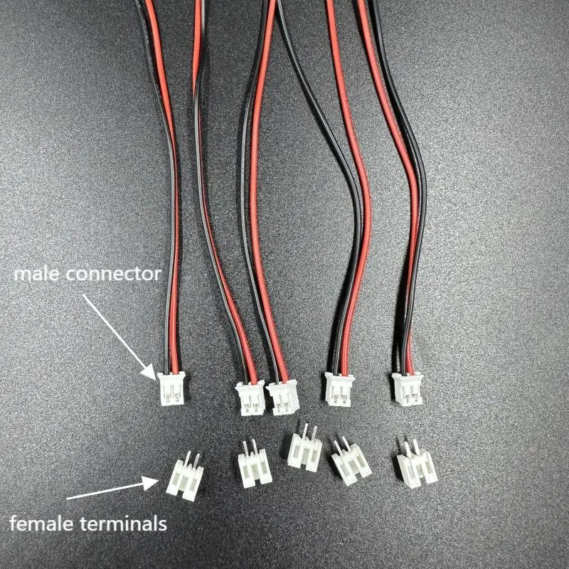 10 unids/set JST PH2.0-conector macho de 2 pines con terminales hembra 1007 26AWG cable conector PH2.0