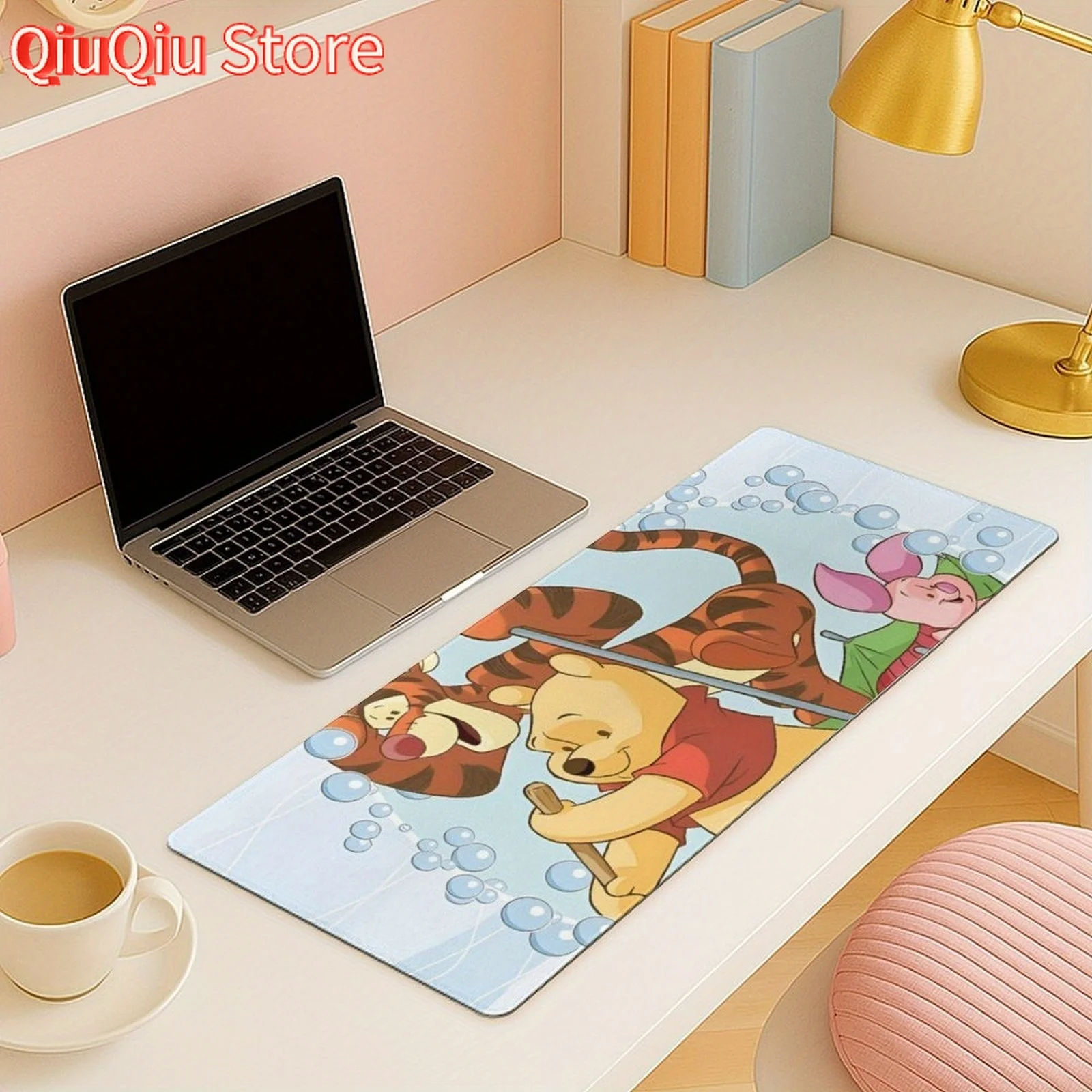 Winnie the Pooh & Tigger Large Mouse Pad - Cute Cartoon Non-Slip Desk Mat for Office, Gaming, and Laptop Use, Featuring Winnie t