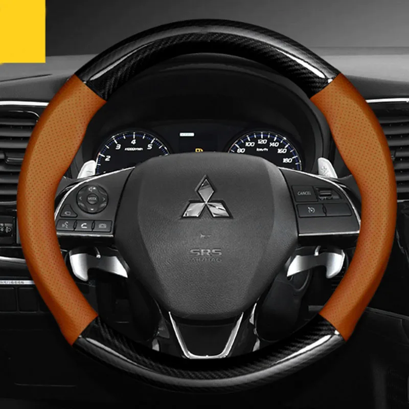 Universal non-slip Carbon Fiber Leather Car steering wheel For Mitsubishi Outlander 2016 - 2019 ASX18 Eclipse Cross 2018