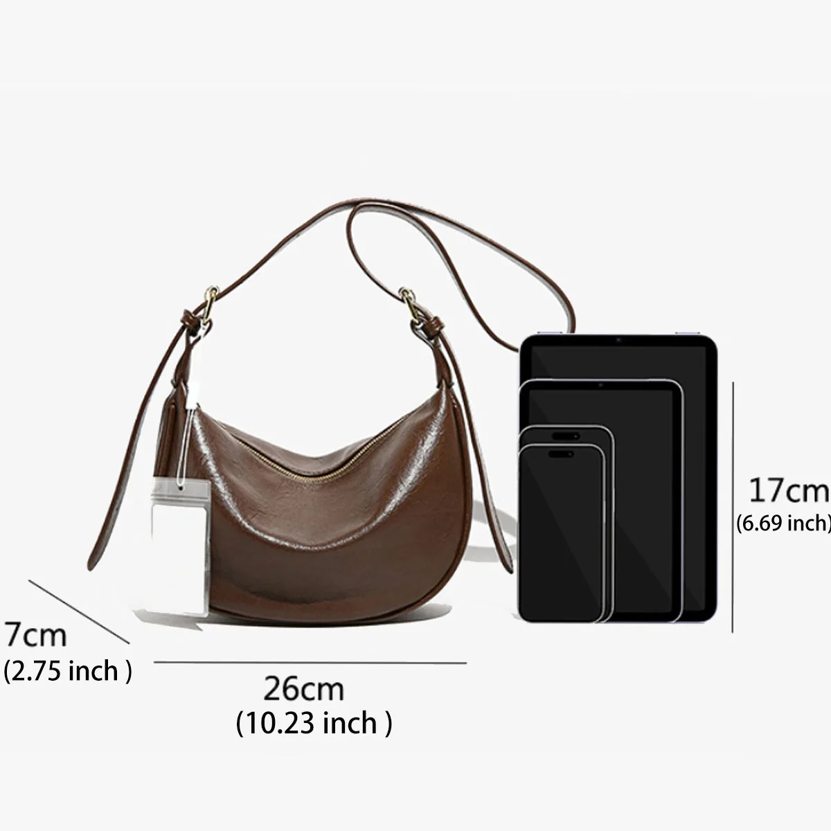 Shoulder Bag for Women Crossbody Bag Women\'s Lightweight Hobo Bag, Vintage Leather Crescent Bag, Solid Color PU Leather Dumpling