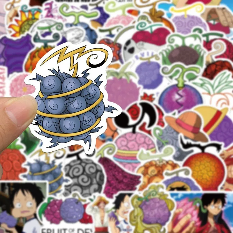 50pcs One Piece Devil Fruit Graffiti Sticker Water Cup Luggage Laptop Mobile Stationery Refrigerator Decorative Sticker