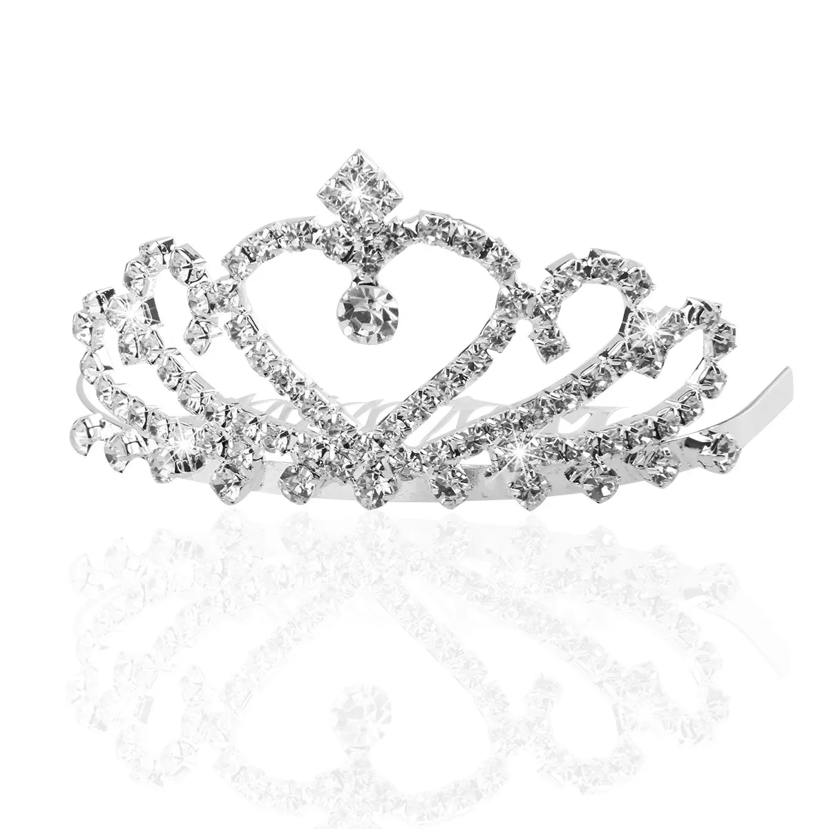 

Sparkling Crystal Rhinestone Bridal Crown Headband Tiara with Hair Comb Secure Fit Elegant Wedding Party Prom Charm Accessory