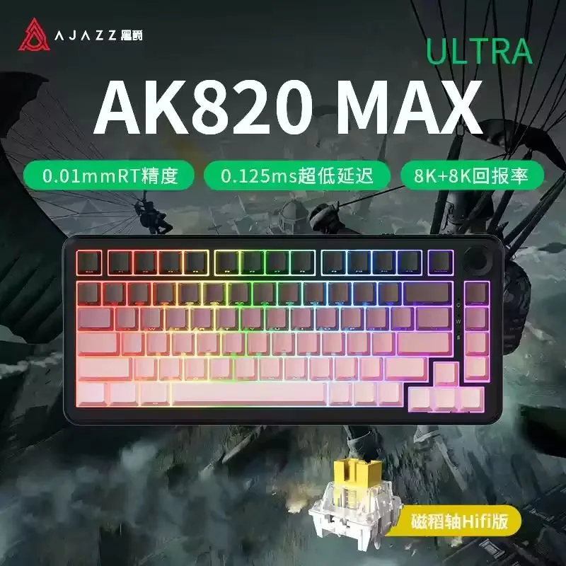 

New AJAZZ AK820 Max Ultra HE Magnetic Switch Wireless Gaming Keyboard E-Sport 8K RGB TTC Hot Swap Bluetooth Mechanical Keyboard