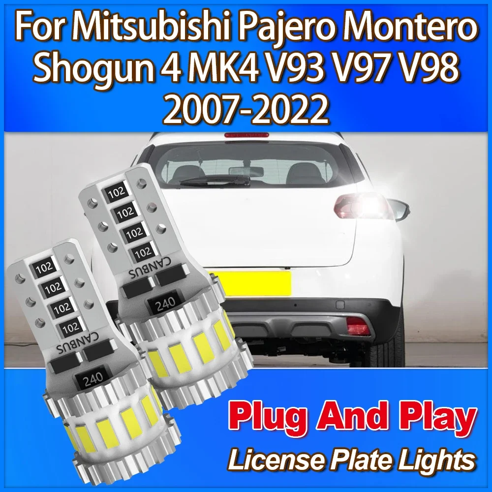 

3400LM T10 License Plate Light 12V CSP Chip For Mitsubishi Pajero Montero Shogun 4 MK4 V93 V97 V98 2007 2008 2009 2010-2022