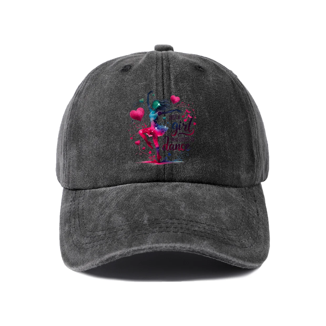 Pink Flamingo Floral Graphic Vintage Washed Baseball Cap, Adjustable Unisex Dad Hat, Weekend Gift