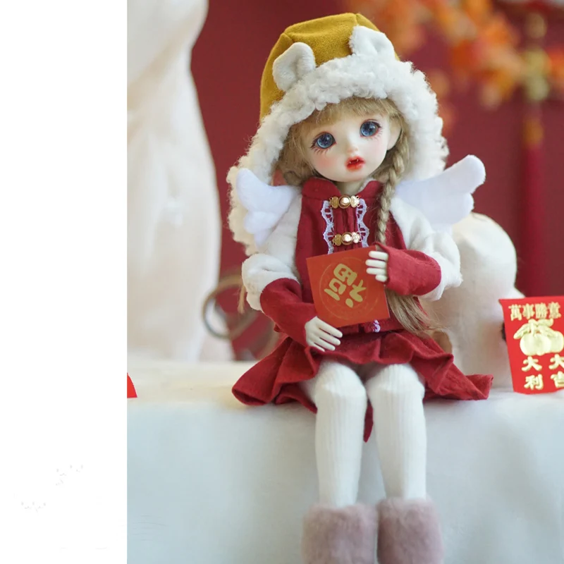 Ob24 Blyth Barbi 1/6 Figuur Pop 1/4 Schaal Bjd Kleding Rode Kerst Schattige Outfit Voor Bjd/Sd Yosd Msd Meisje Of Jongen A1576