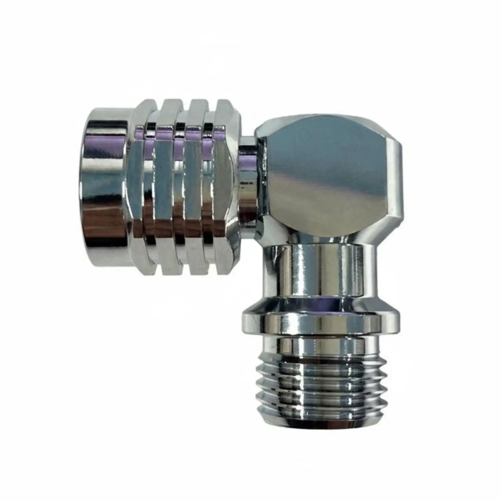 Diving Gear Hose Rotating Connector for Scuba Regulator Chrome Plated Copper Swivel Adapter Reduce Hose Tension Underwater