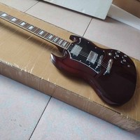 High quality 22Frets brown SG electric guitar in stock, nickel chromium hardware, fast shipping