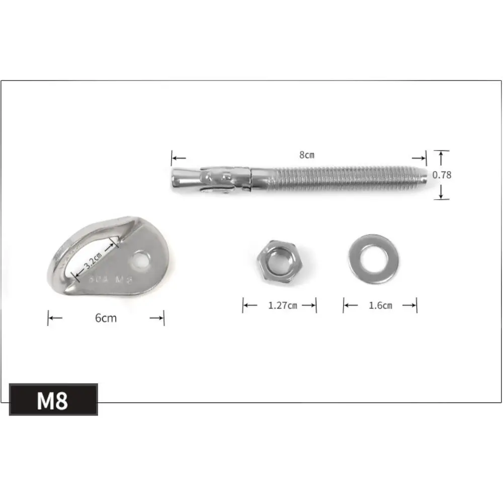 M8 M10 Rock Climb Fastening Piton Stainless Steel Fixed Point Climb Expansion Screw Professional Hanger Plate Rock Climb Nut