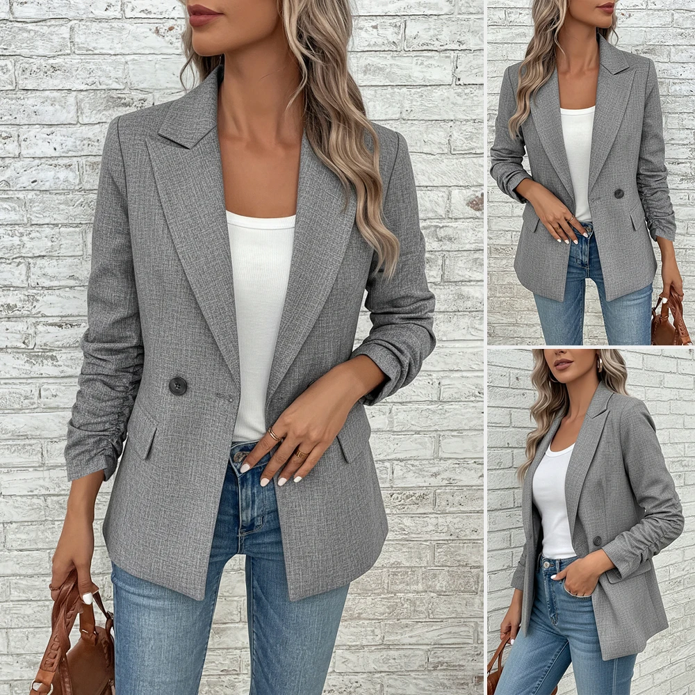 ทรงหลวมลำลองแขนยาวทรงตรงชุดเดรสฤดูใบไม้ผลิสไตล์ฤดูใบไม้ร่วงแฟชั่นสตรีวัสดุคุณภาพสูง