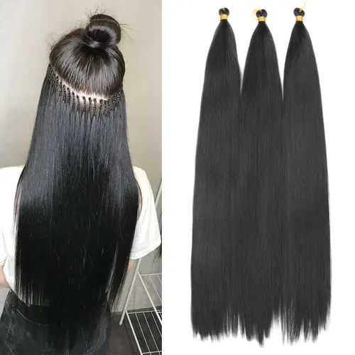 Mechones de pelo de poni Ariel liso sintético de 28 pulgadas, trenzas de ganchillo, pelo trenzado, Color degradado, extensiones de cabello de ganchillo suaves
