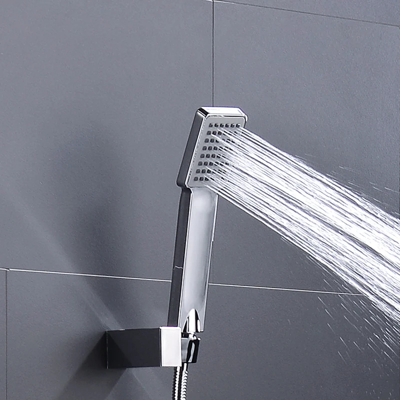 Free Shipping Hand Shower Set, Water Saving Shower,Wall Mounted Hand held Shower With Hose and Holder Chrome Plated Shower