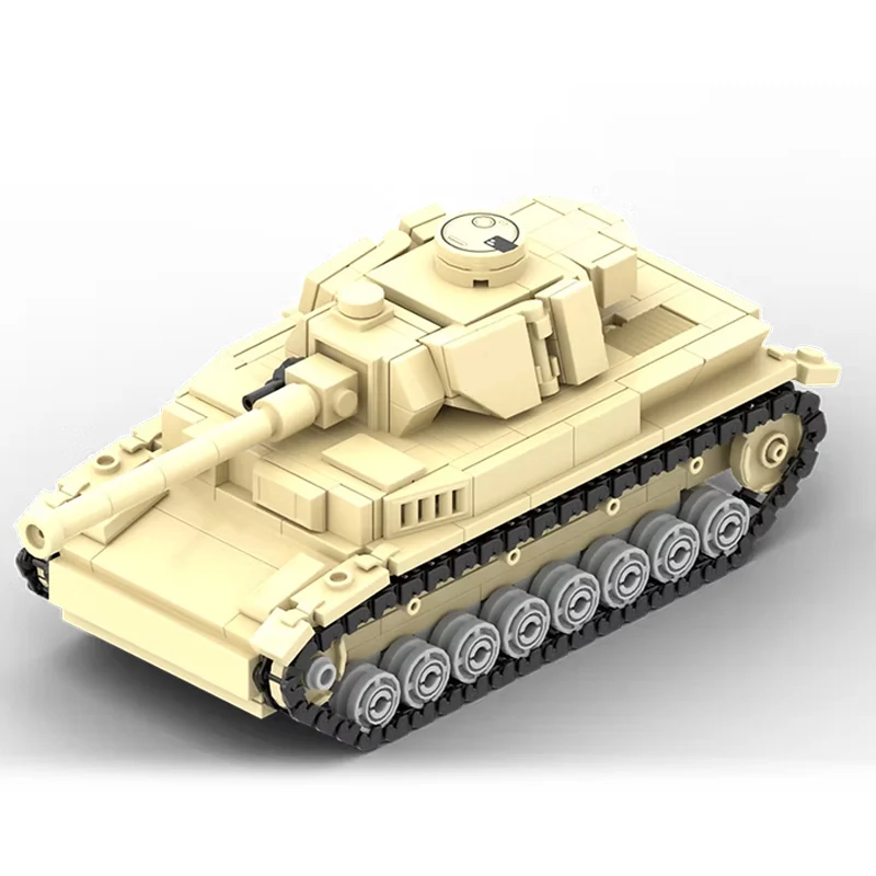QWERT Panzer IV Ausf. F2 Military Tank Model MOC Building Bricks War Equipment Modular Technology Gifts Holiday Assemble Toys