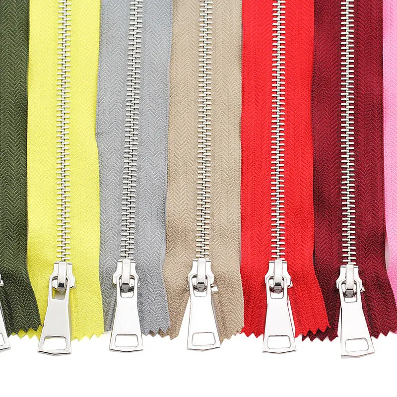 1PC 70/90cm 5# Colorful Open-end Double Slider Silver Metal Zipper DIY Jacket Coat Long Zip Sewing Garment Accessories