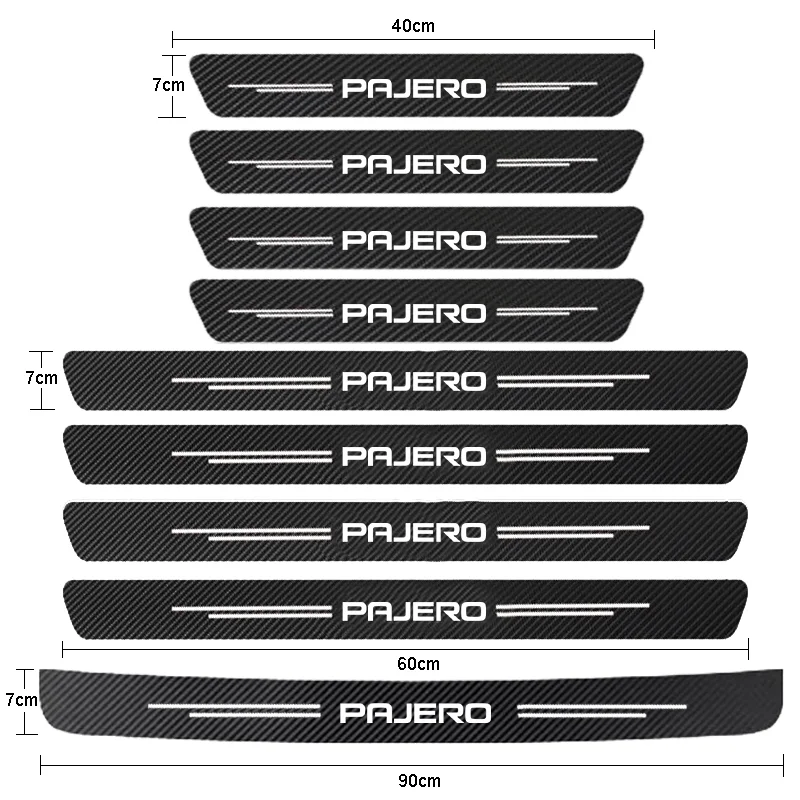 Car Door Threshold Scuff Plate For Pajero 2 3 4 Sport 2011-2022 2023 Carbon Fiber Car Trunk Rear Bumper Stickers Car Accessories image 3