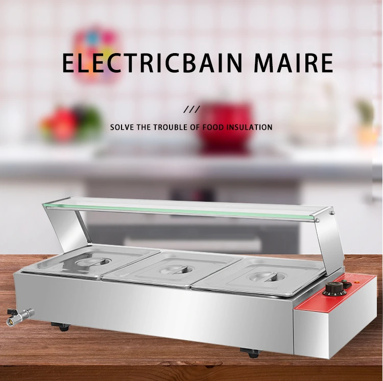 Electric Bain Marie Food Warmer Commercial Stainless Steel Food Heater For Restaurant Buffet