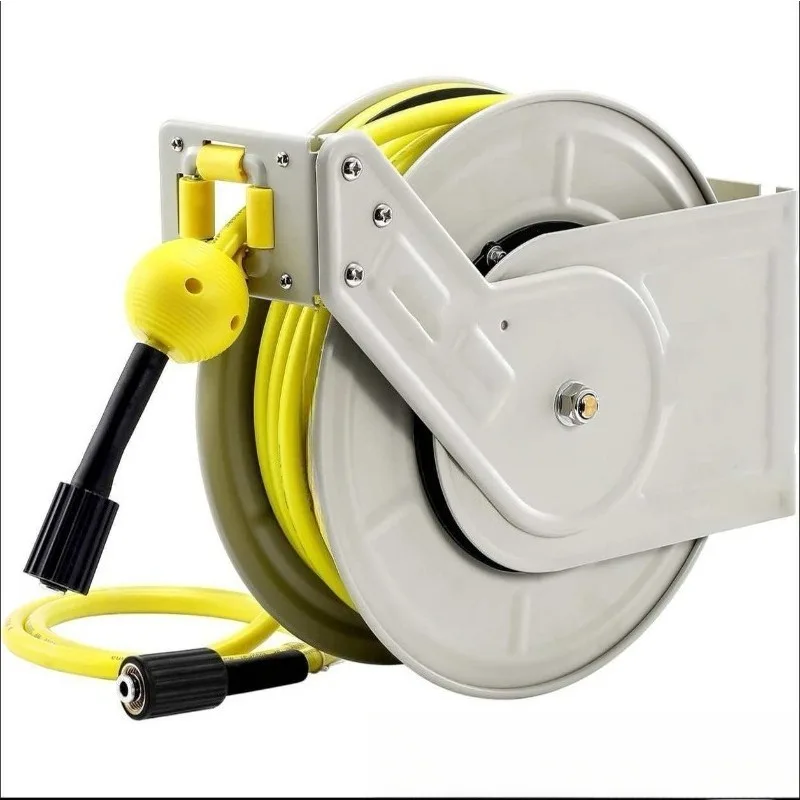 Automatic rewind system with hose Heavy duty telescopic pressure wash hose reel