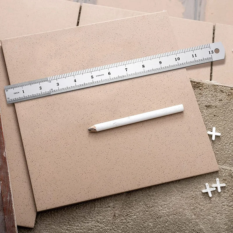 32 Pcs Metal Ruler Bulk Set 6 Inch And 12 Inch Stainless Steel Ruler Metric Straight Edge Rulers Office Ruler