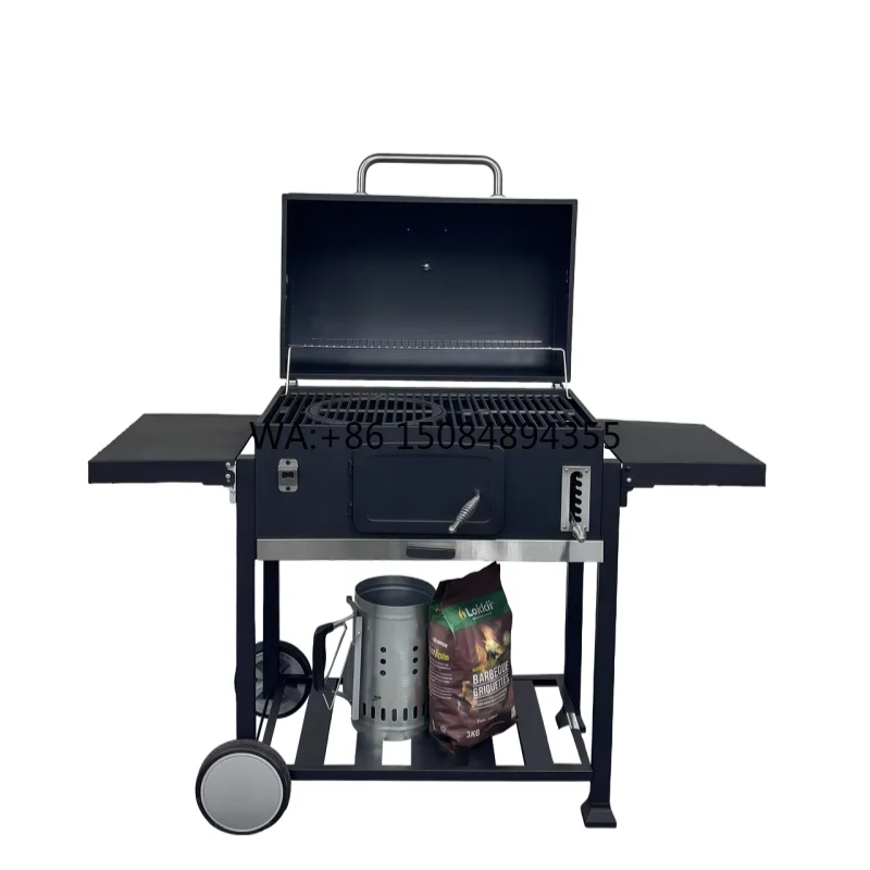 

USA Popular Portable Large Cooking Area Steel Charcoal Barbecue Grill with Modern Design for Outdoor Garden Use